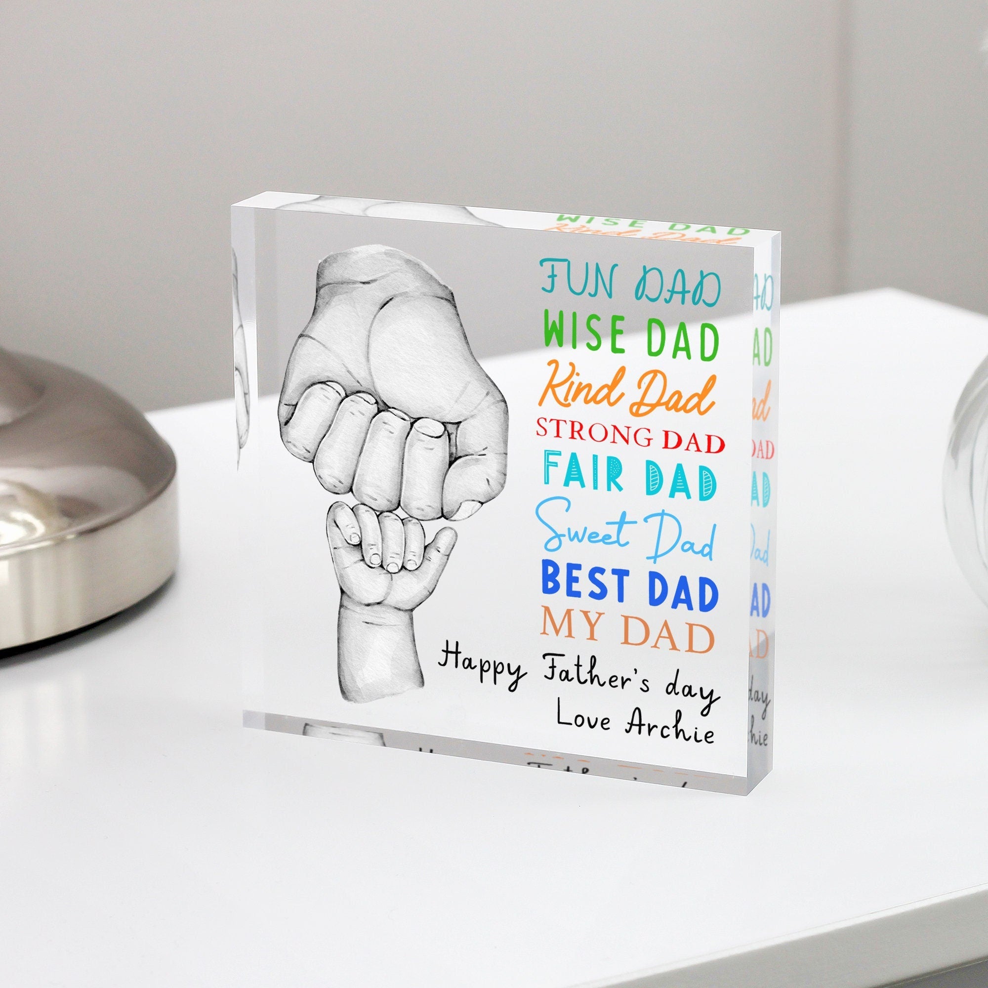 Personalised First Father's Day Gift Plaque Keepsake – From Willow
