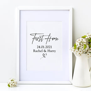 Personalised First Home Print, First Home Gift, Home Wall Art, New Home Gift, Our First Home Print, Print For Couples