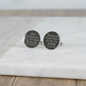 Personalised  Father of the Bride Cufflinks Dad Of All The Walks Custom Date and Name Wedding Cufflinks Bride to Father Love