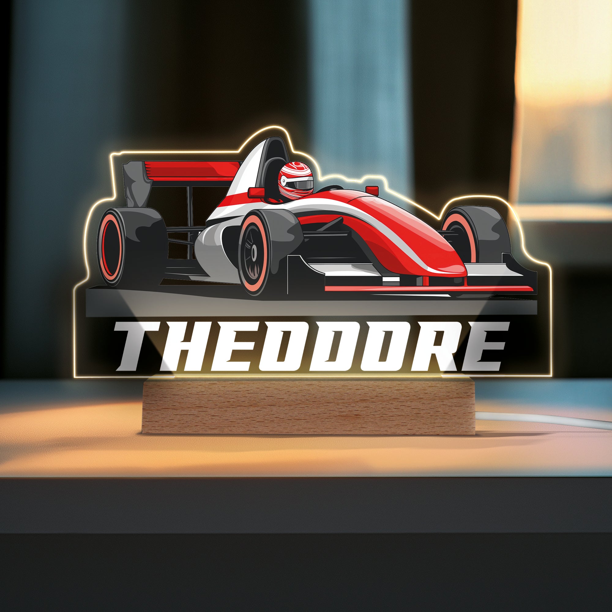 Led Racing Logo Personalised LED F1 Car Racing Desk Light – From Willow