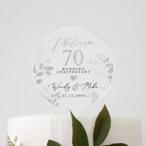 Personalised Platinum 70th Anniversary Cake Topper, 70th Anniversary Cake Topper, 70th Anniversary Gifts, 70th Anniversary