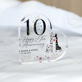 Personalised 10th Anniversary Gift, Happy Tin Anniversary Gift, 10th Anniversary Plaque, Tin Anniversary, Wedding Anniversary Gifts