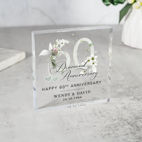 Personalised 60th Anniversary Gift, Diamond Anniversary Gift, Gifts For Husband, Wife, Anniversary Keepsake Gift, 60th Anniversary Plaque