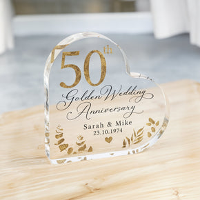 Personalised 50th Anniversary Gift, Golden Anniversary Plaque, Anniversary Gifts, 50th Anniversary Gift for Husband Wife Parents
