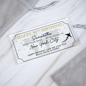 Personalised 30th Birthday Holiday Reveal Ticket, 30th Surpise Gift, 30th Birthday Gifts, Surprise Reveal Plaque, Birthday Gift Reveal