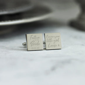 Personalised Engraved Forever Your Little Girl Father of the Bride Cufflinks - From Willow | Personalised Gifts