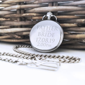 Personalised Engraved Father of the Bride Gift Pocket Watch - Shop Personalised Engraved Gifts & Customised Cufflinks | From Willow