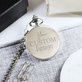 Personalised Engraved Pocket Watch Your Custom Text - From Willow | Personalised Gifts