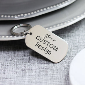 Personalised Engraved Steel Black Message Keyring - From Willow | Personalised Gifts