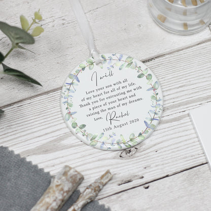 Personalised Mother of the Groom Keepsake Quote, Wedding Keepsake Ceramic - From Willow | Personalised Gifts