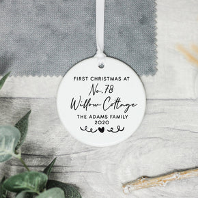 Personalised New Home First Home Family Keepsake Decoration Ornament - From Willow