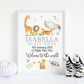 Personalised Welcome To The World Print, New Baby Print, New Baby Gift, Gift For New Baby, Baby Name Print, New Parents Gift, Baby Gift
