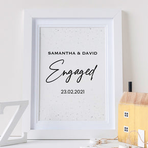 Personalised Engagement Print, Engaged Print, Special Date Gift, Custom Engagement Gift, Congratulations Gift, Engagement Present