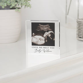 Personalised Baby Scan Photo Block, Pregnancy Announcement Gift, Baby Photo Frame, Pregnancy Gift, Baby Shower Gift, Baby Scan Frame