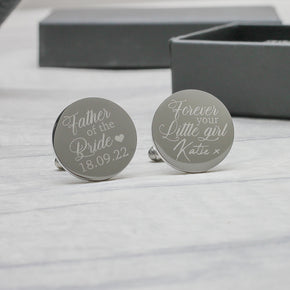 Personalised Engraved Father of the Bride Cufflinks, Personalised Cufflinks, Wedding Cufflinks, Groom Cufflinks, Personalized Cufflinks