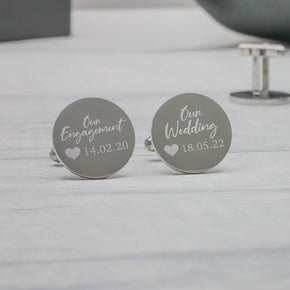 Personalised Engraved Groom Cufflinks, Bride to Groom Gift, Engagement Cufflinks, Wedding Cufflinks, Personalised Cufflinks