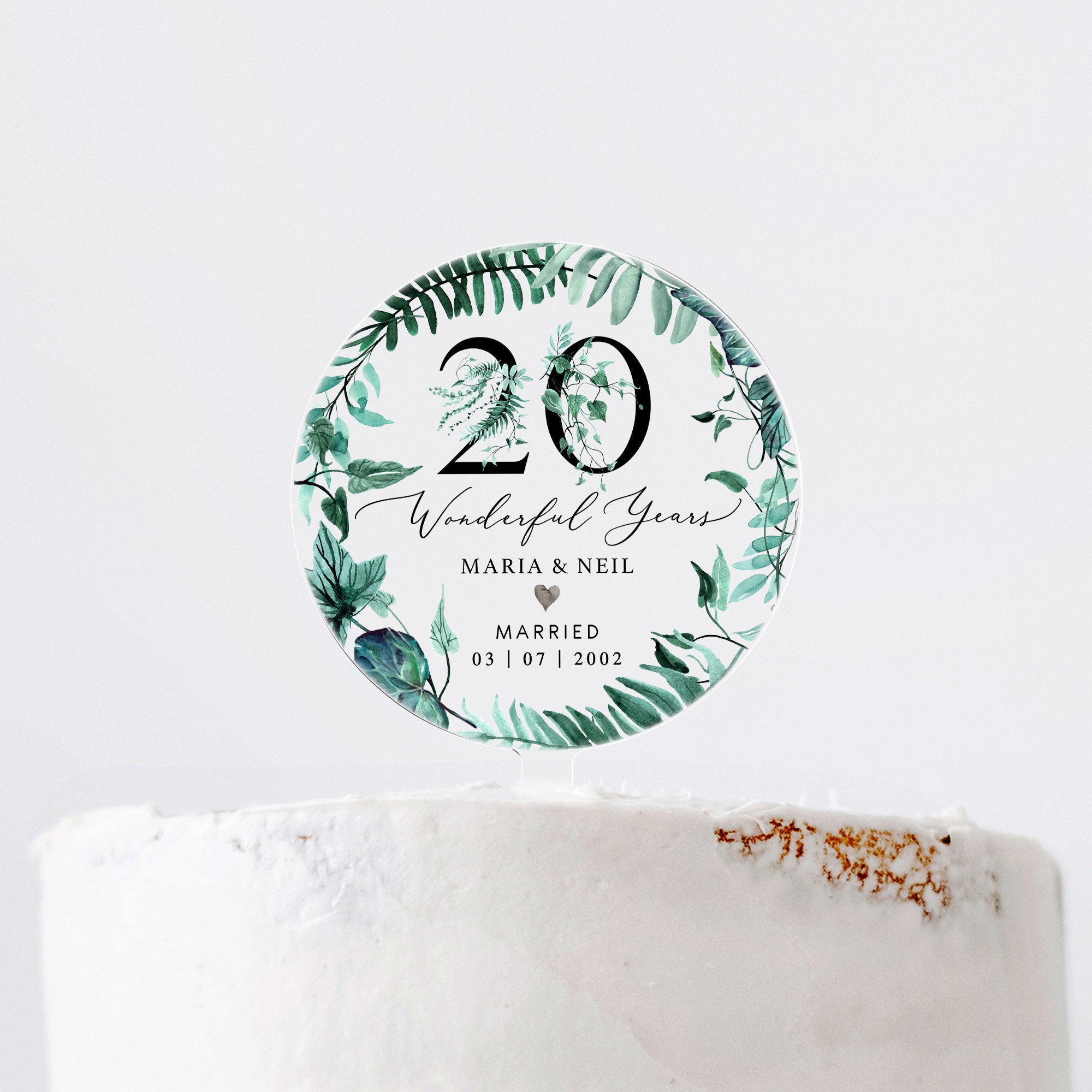 Belrew Happy 20th Anniversary Cake Topper, 20th Birthday Party Cake  Supplies, Happy 20th Wedding Anniversary Party Decorations, Glittery Black  | craft-ivf.com