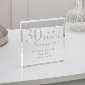 Personalised Pearl 30th Anniversary Gift, Pearl Anniversary Gift, Gifts For Husband, Anniversary Keepsake Gift, 30th Anniversary Plaque
