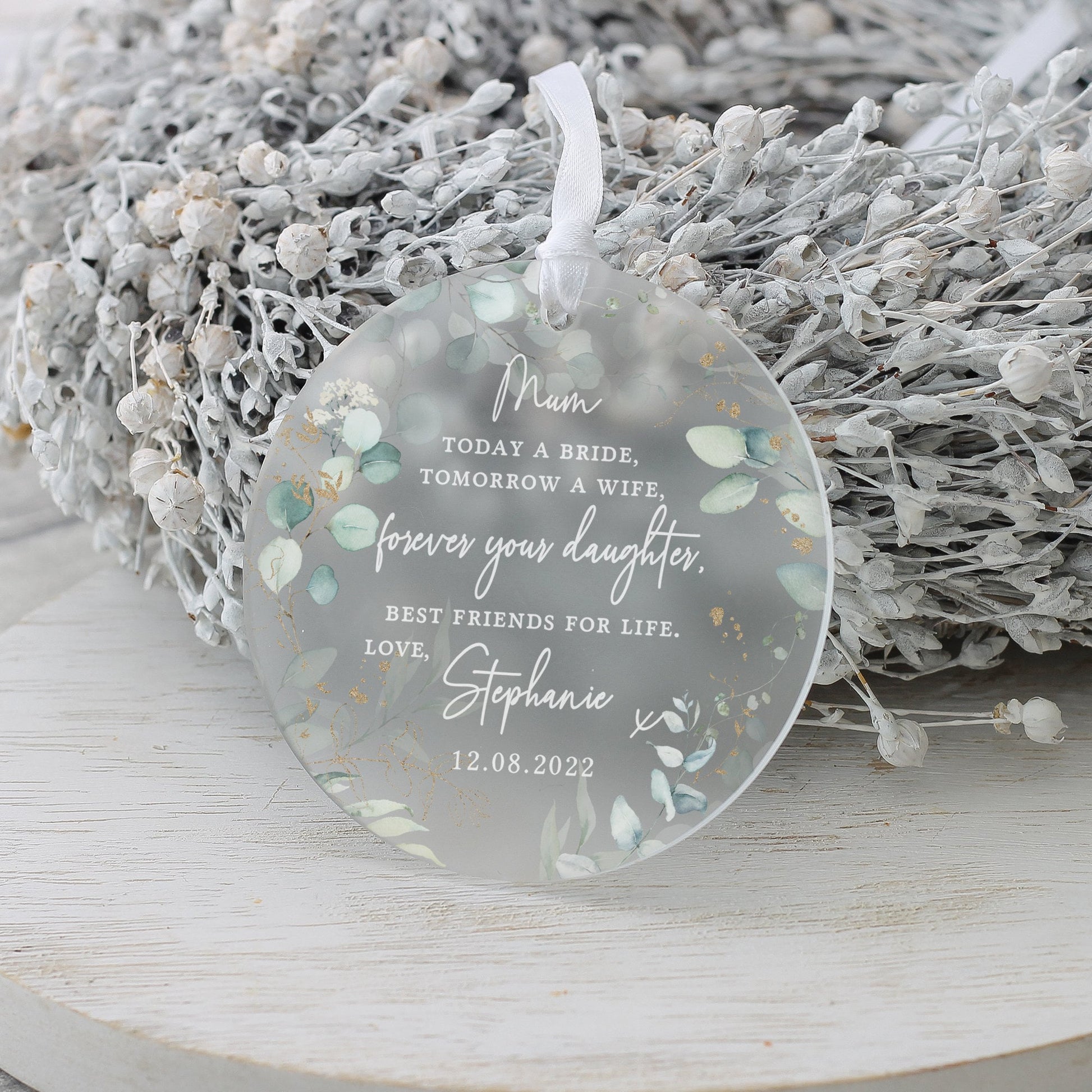Mother of the Bride Gift, Frosted Acrylic, Mum of Bride Gift, Gifts from Bride, Wedding Day Gifts, Gifts from Bride, Special Quote Mother