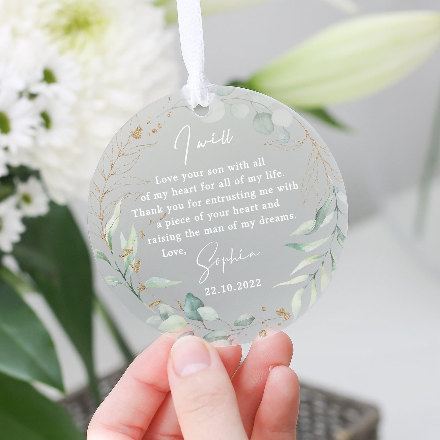 Mother of the Groom Gift, Frosted Acrylic, Bride to Groom, Gifts from Bride, Wedding Day Gifts, Gifts from Bride, Mum of Groom Gifts