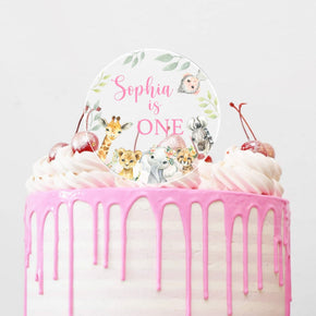 Birthday Cake Topper, First Birthday Cake Topper, Kids Birthday Cake Topper, Safari Animals Cake Topper, 1st Birthday Cake Decorations