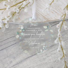 Mother of the Bride Gift, Frosted Acrylic, Mum of Bride Gift, Gifts from Bride, Wedding Day Gifts, Gifts from Bride, Special Quote Mother