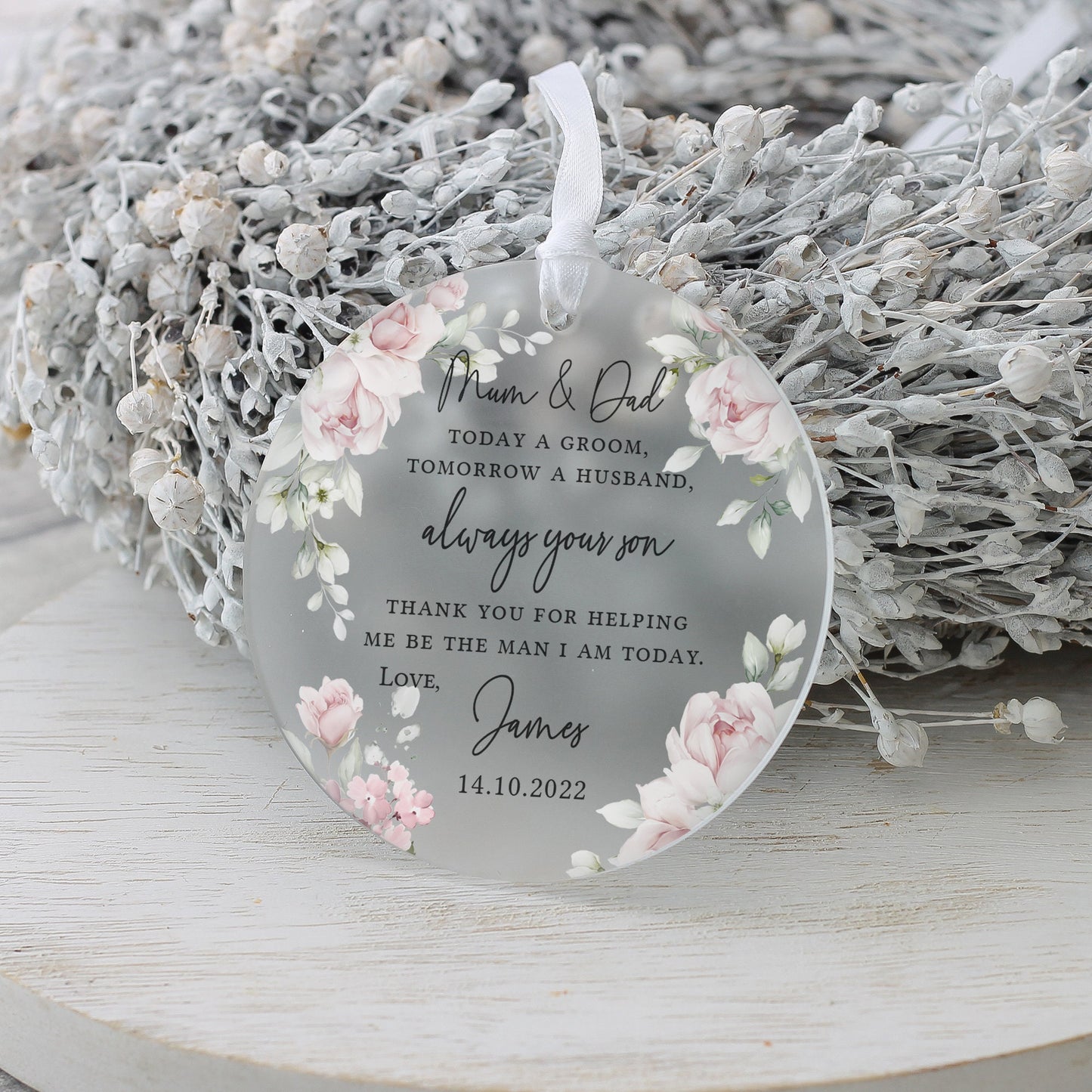 Mother of the Groom Gift, Frosted Acrylic, Groom to Mother, Gifts from Groom, Wedding Day Gifts, Mum of Groom Gifts, Father of Groom Gifts