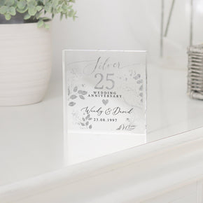 Personalised Silver 25th Anniversary Gift, Silver Anniversary Gift, Gifts For Husband, Anniversary Keepsake Gift, 25th Anniversary Plaque
