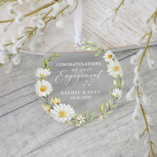 Engagement Gift, Personalised Engaged Gift, Engagement Keepsake Gift, Frosted Acrylic, Special Date Keepsake Gifts, Gift for Couples