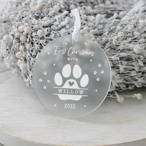 Personalised Puppy's 1st Christmas Decoration, First Christmas Puppy Gift, Dogs First Christmas Gift Ornament, New Puppy Gifts, Dog 1st Xmas