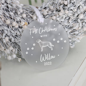 Personalised Puppy's First Christmas Decoration Ornament