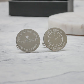 Personalised  Father of the Bride Cufflinks Dad Of All The Walks Custom Date and Time Wedding Cufflinks