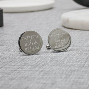 Personalised Engraved  Father of the Bride Wedding Cufflinks Always your Little Girl Custom Cufflinks