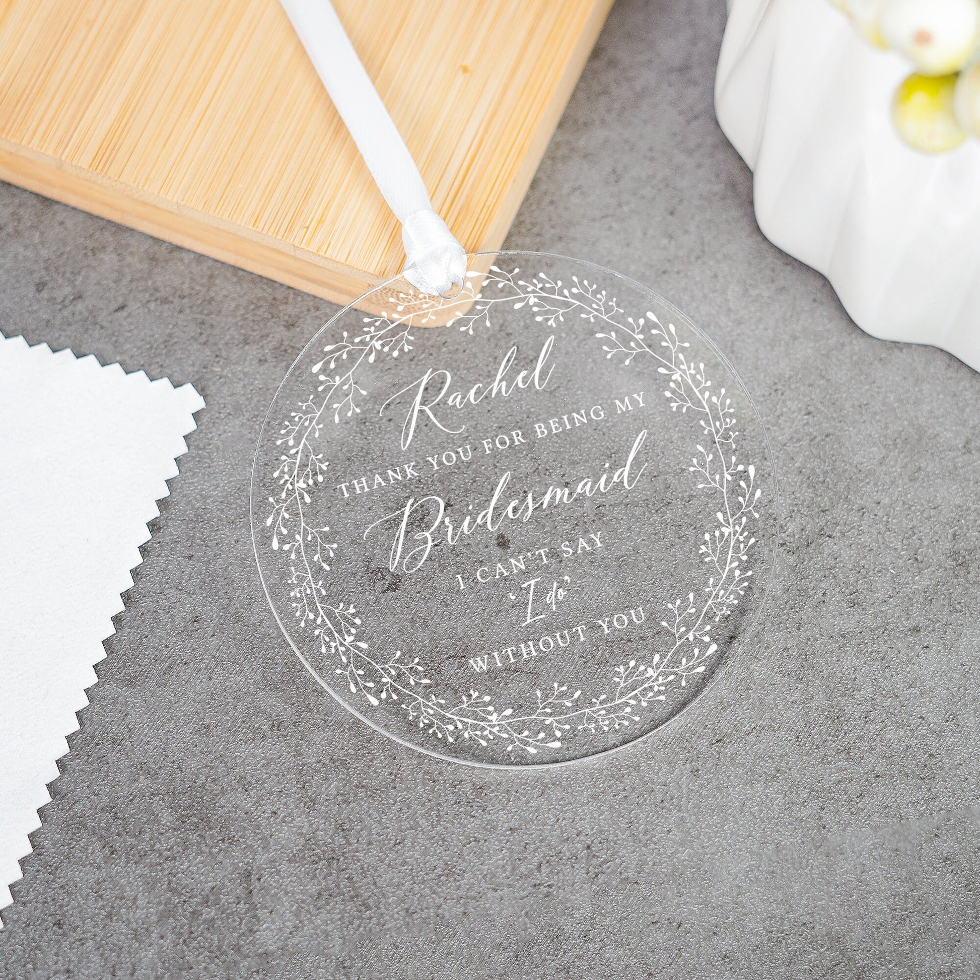 Personalised Bridesmaid Keepsake Gift, Bridesmaid Thank You Gift, Maid of Honour Gift, Wedding Role Ornament, Flower Girl Gifts, Proposals