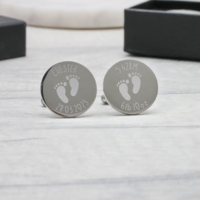Personalised Engraved New Daddy Cufflinks, Wedding Cufflinks, New Baby Cufflinks, Personalised Cufflinks
