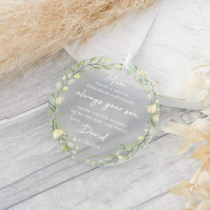 Personalised Mother of the Groom Gift, Frosted Acrylic, Groom to Mother, Gifts from Groom, Mum of Groom Gifts, Father of Groom Gifts