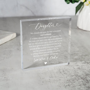 Personalised Daughter Poem Gift, Wedding Day Gift, Birthday Gift for Daughter, Graduation Day Gift, Father Mother Daughter, Proud Mum Dad