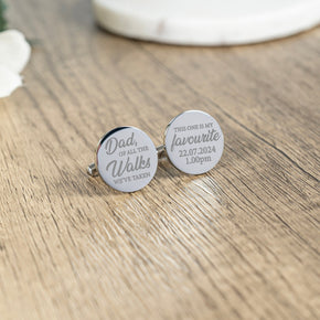 Personalized Engraved  Father of the Bride Cufflinks, Dad Of All The Walks Cufflinks, Custom Date and Time Wedding Cufflinks