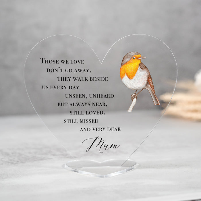 Personalised Robin In Loving Memory Plaque - From Willow