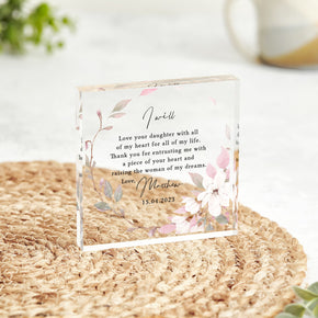 Personalised Mother of the Bride Gift, Gifts from Groom to Bride, Thank You Wedding Gift, Mother of Bride Keepsake, Wedding Present