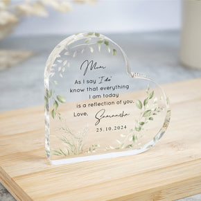 Personalised Mother of the Bride Gift, Heart Plaque, Mum of Bride Gift, Gifts from Bride, Wedding Day Gifts, Gifts from Bride, Mum Gifts