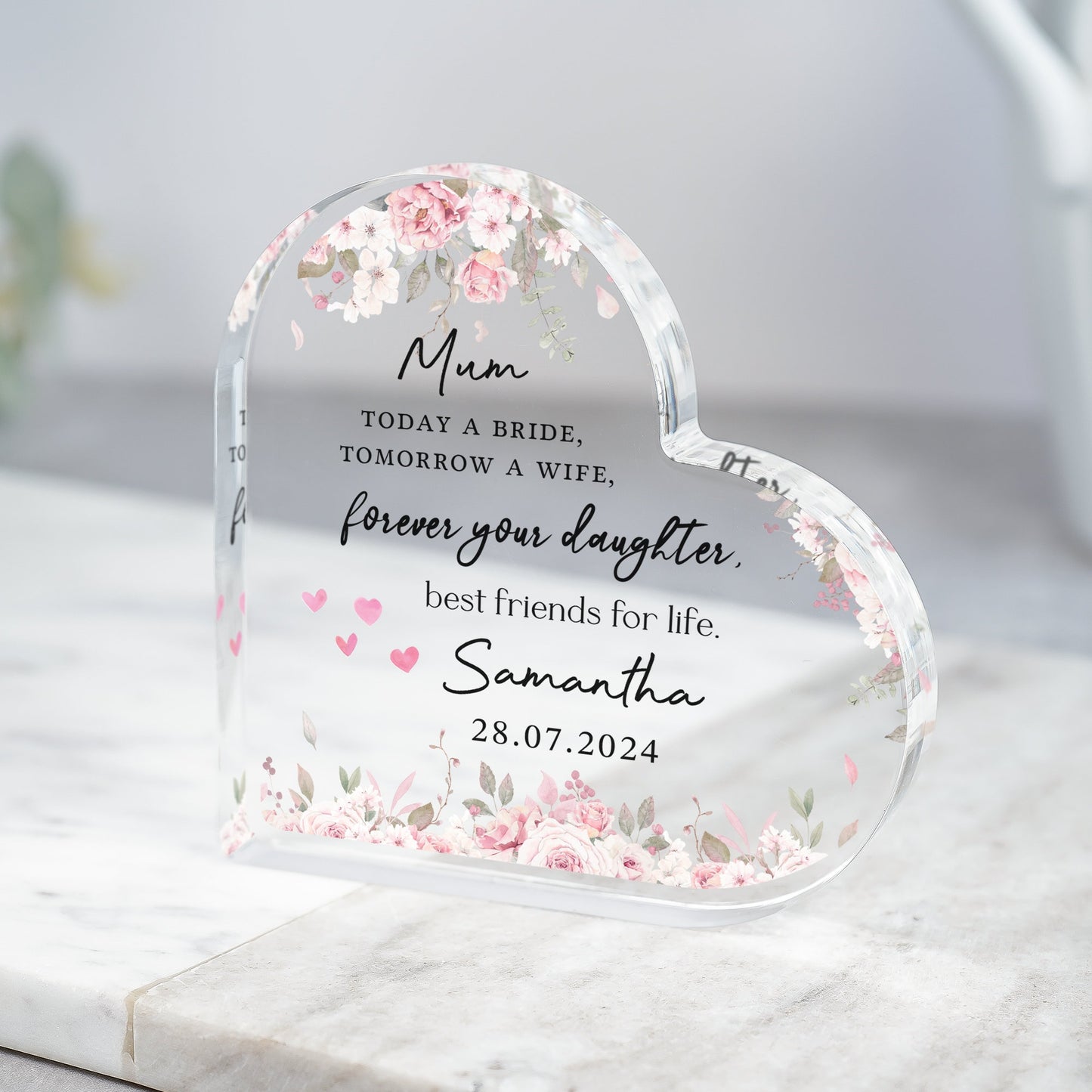 Personalised Mother of the Bride Gift, Parents of the Bride Gift, Thank You Wedding Plaque, Father of Bride Gift, Mum Dad Card Plaque