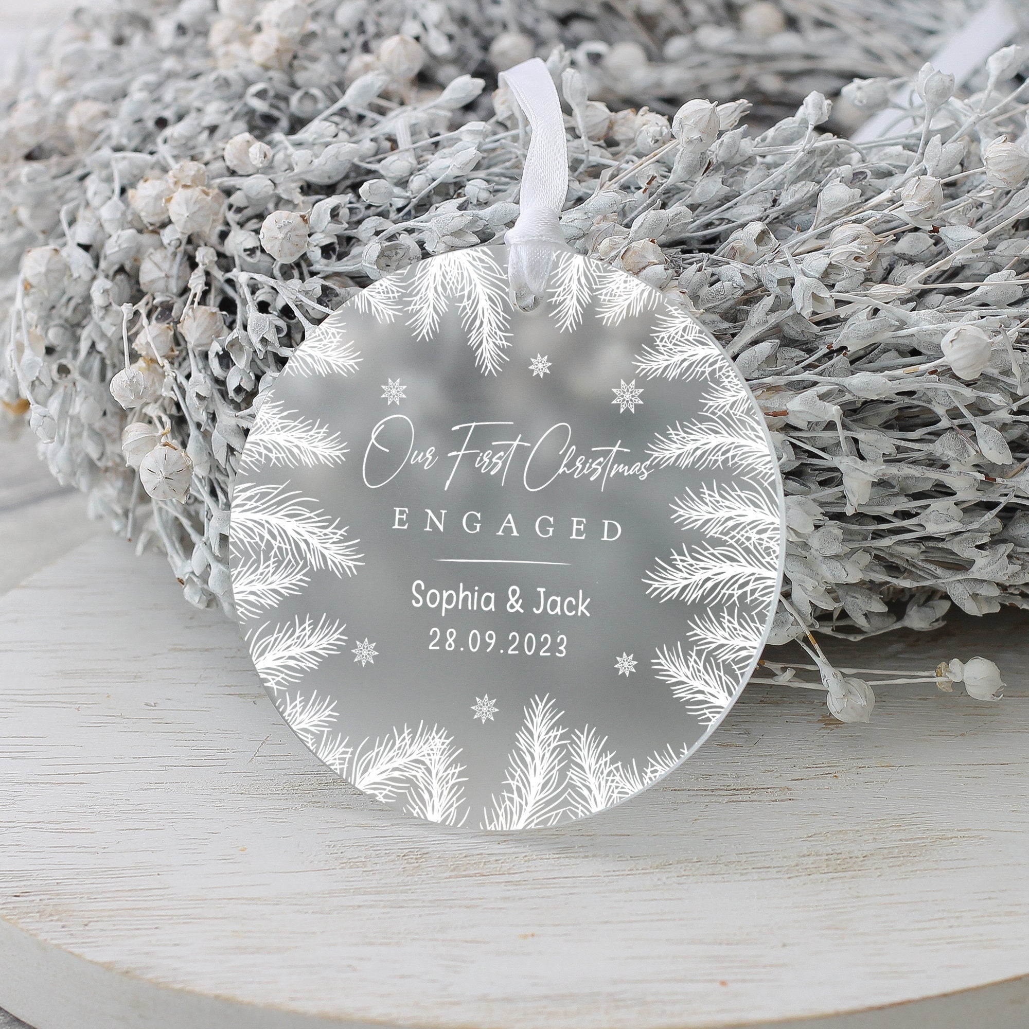 Personalised First Christmas Engaged Decoration