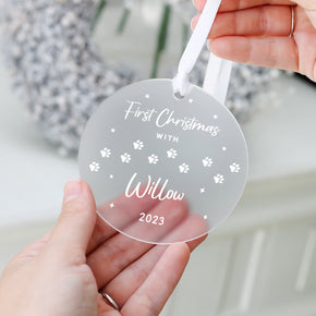 Personalised Puppy's First Christmas Decoration - New Puppy Gifts
