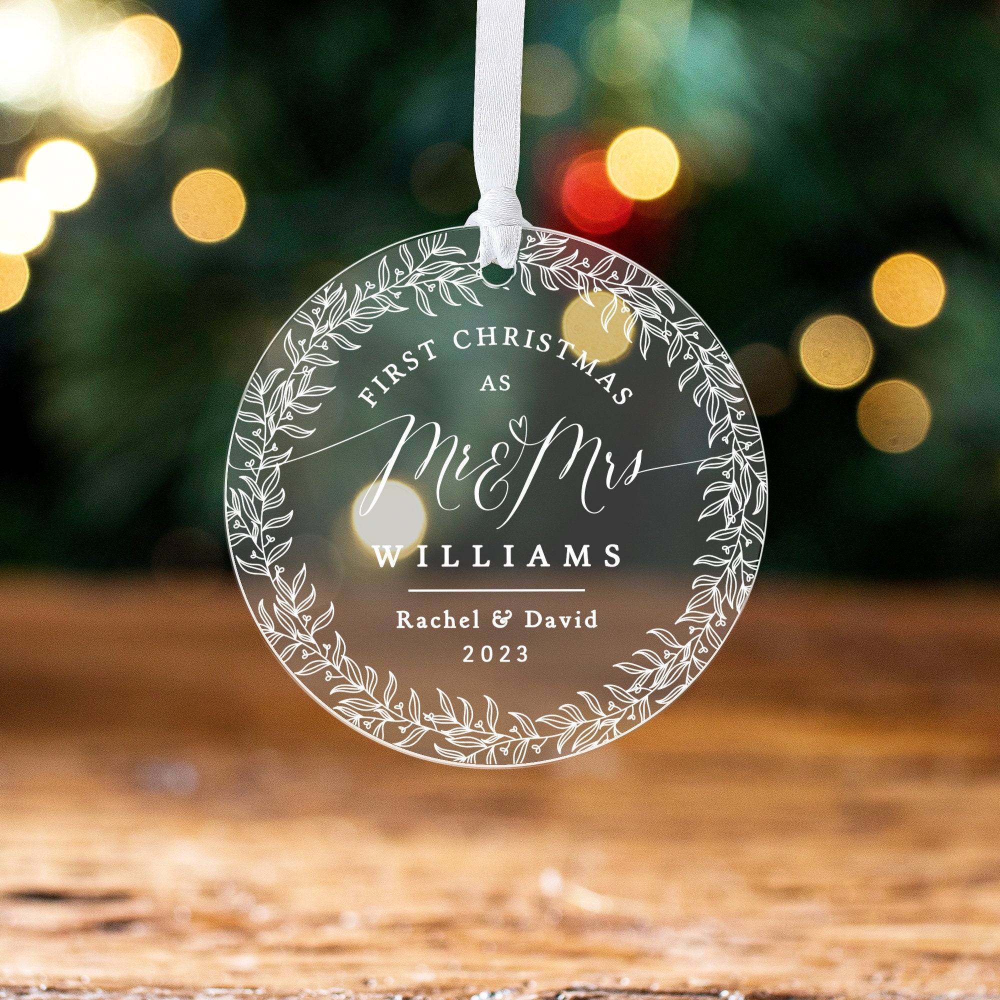 Personalised First Christmas as Mr & Mrs Married Gift