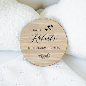 Personalised New Baby Announcement Plaque, Pregnancy Keepsake Plaque, Baby Reveal Gift, Wooden Plaque, Baby Sign, New Grandparents Gift,