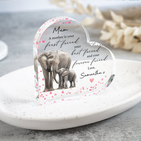 Personalised Birthday Gift for Mum, Daughter Plaque, Gift from Mum, Daughter to Mum Gift, Birthday Gift for Mum, Elephant Animal Themed Gift