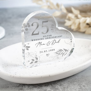Personalised 25th Wedding Anniversary Gift, Silver Anniversary Plaque, Anniversary Gifts, 25th Anniversary Gift for Husband Wife Parents
