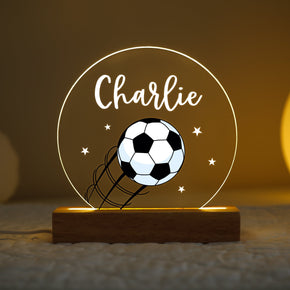 Personalised LED Football Lamp, Football Night Light Gift, Football Gifts for Bedroom, Birthday Gifts for Kids, Boys Bedroom Nursery Light