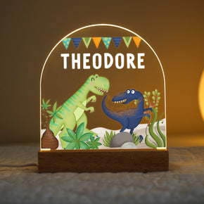 Personalised LED Dinosaur Lamp, Kids Night Light Gift, Dinosaur Gifts for Bedroom, Birthday Gifts for Kids, Boys Bedroom Nursery Light